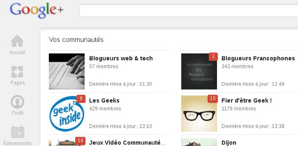 Google+ communautés