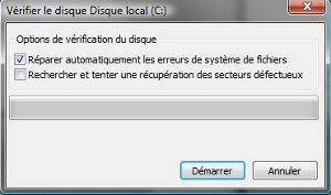Windows vérification disque