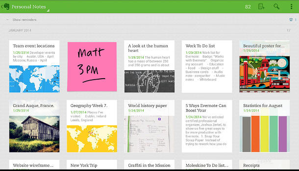 Android application evernote