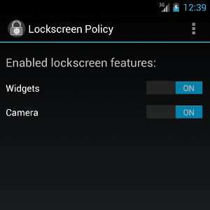 Android lockscreen policy