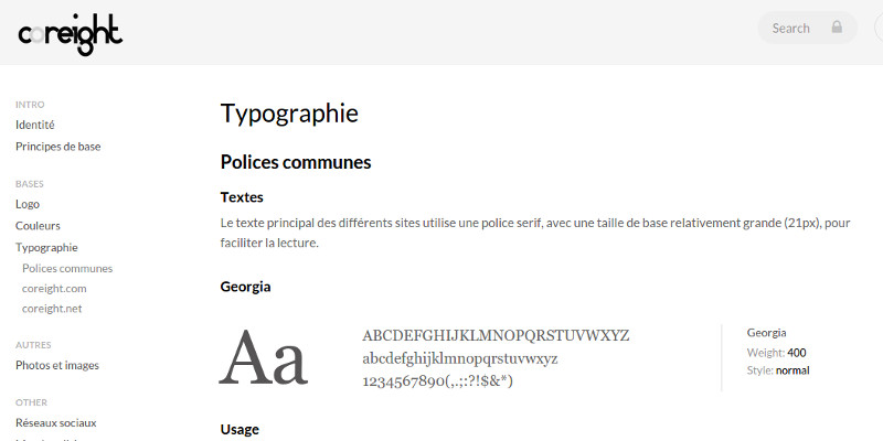 Charte graphique typographie polices