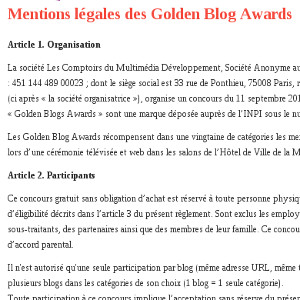 GBA mentions légales