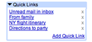 Gmail liens rapides