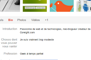 Google+ bio