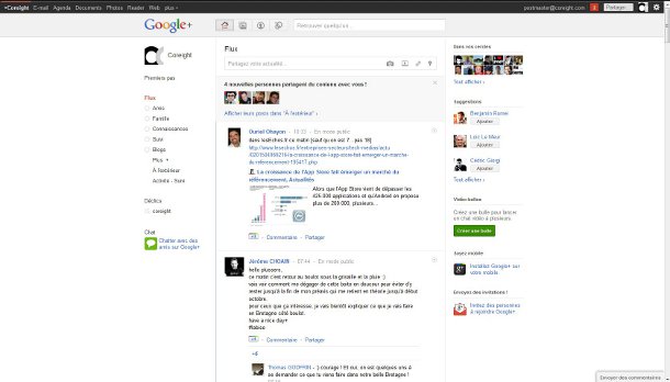 Google+ interface