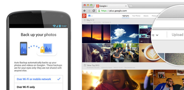 Google+ sauvegarde photo