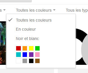 Recherche Google image filtre couleur