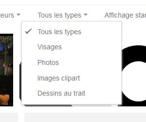 Recherche Google image filtre type