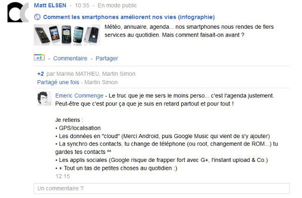 Google+ commentaire