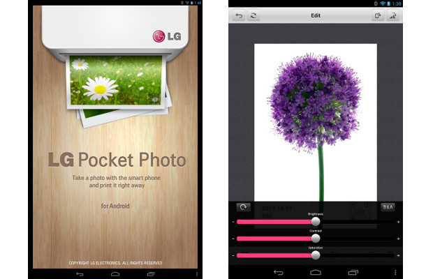 LG pocket photo application