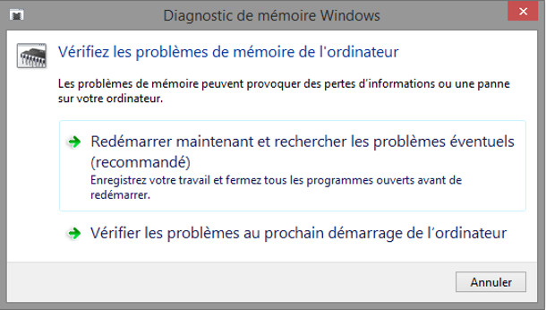 outil Windows diagnostic mémoire