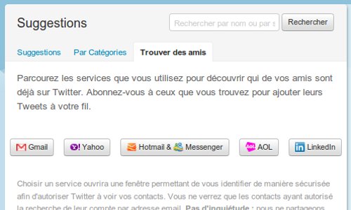 Twitter trouver amis
