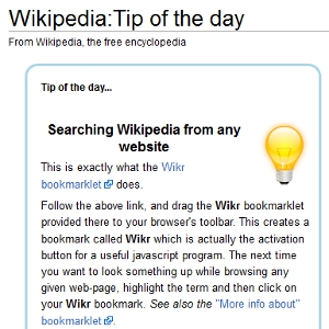Wikipedia tip of the day