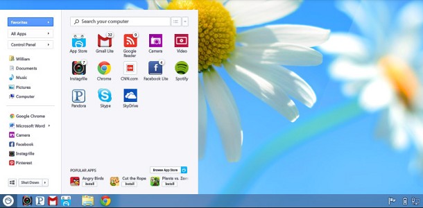 Windows 8 menu démarrer