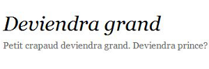 Deviendra grand Deviendra grand