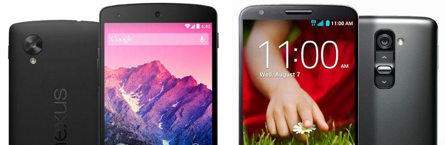Nexus 5 VS LG G2, le grand match