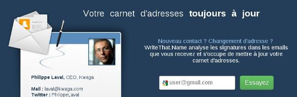 WriteThat.Name tient à jour automatiquement ton carnet d'adresse