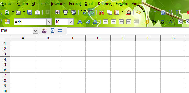 Tableur Excel Calc personnalisation apparence